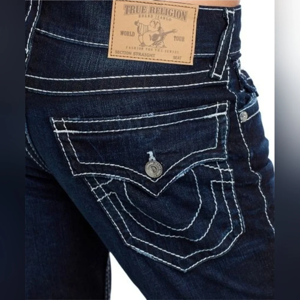 True Religion Ricky Super T Straight Leg Jeans - Men’s Size 38 - Dark Wash
